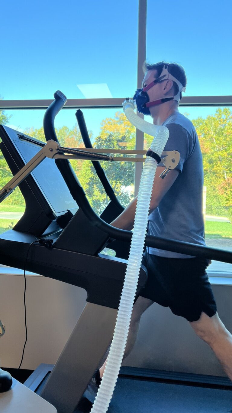 Walking on treadmill